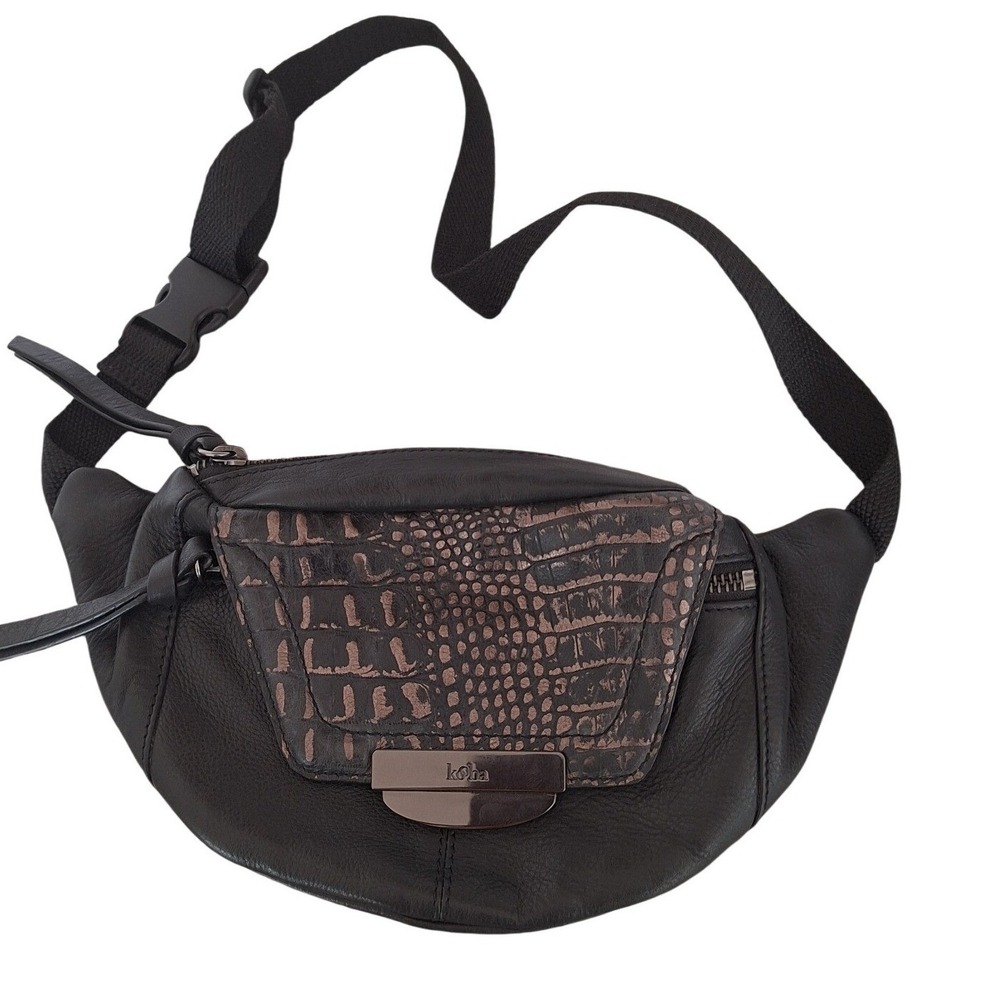 Kooba black brown  leather belt bag‎